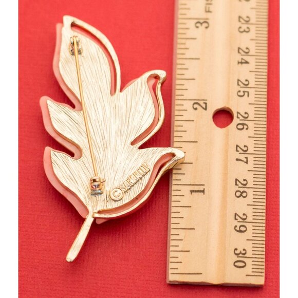 Vintage Pink Fern Brooch By Sarah Coventry F13 - Picture 3 of 3